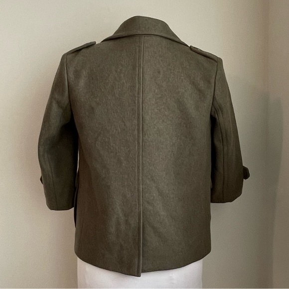 Gryphon New York Olive Shrunken Wool Pea Coat Double Breasted Size XS - Picture 2 of 12